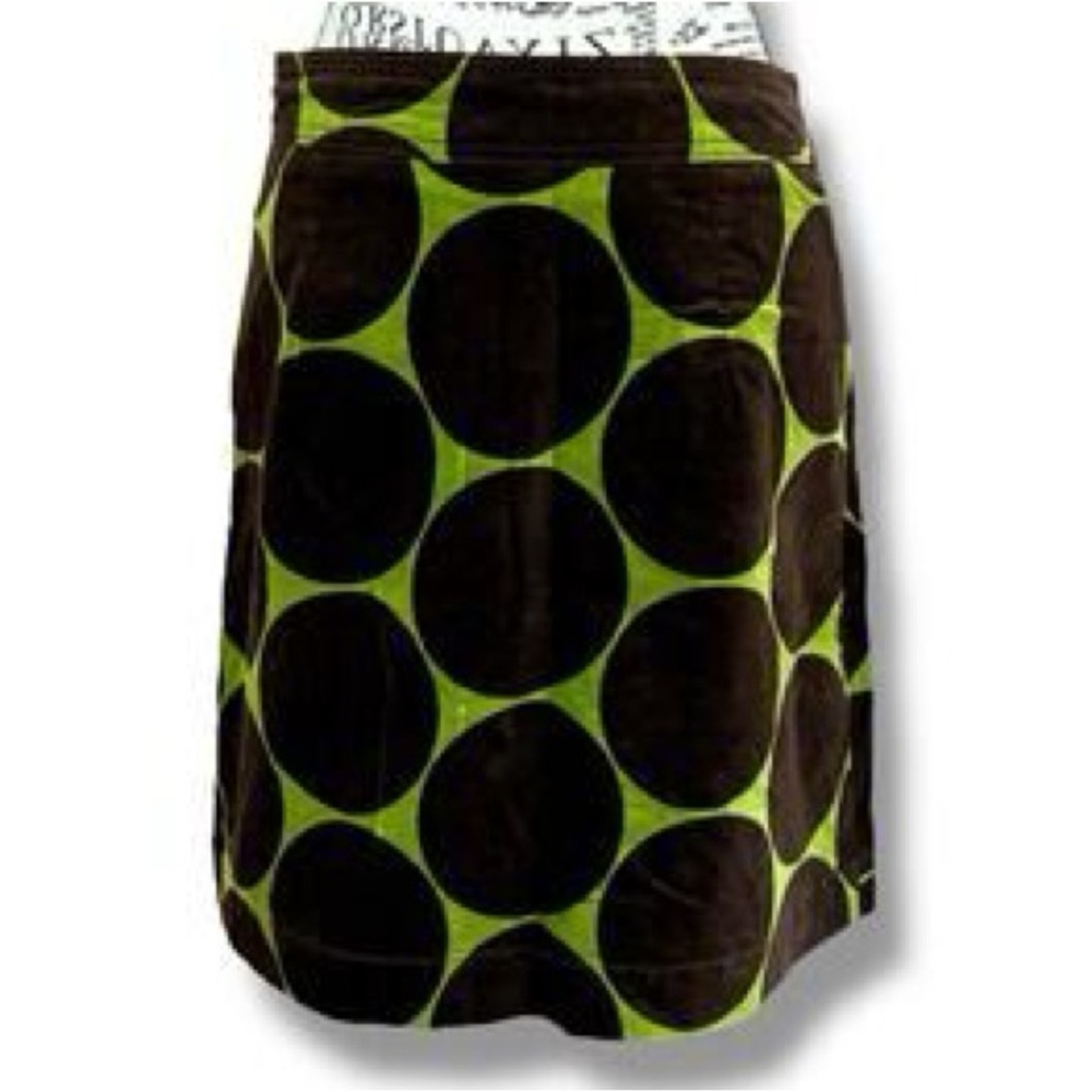 Boden Brown and Green Polka Dot Skirt